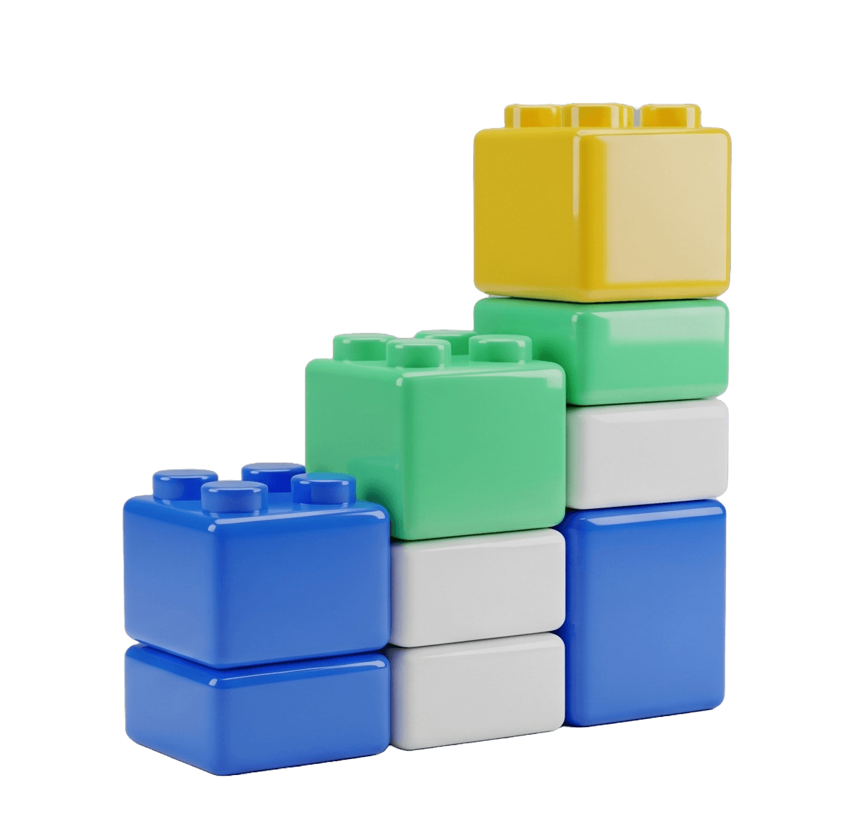 Growth blocks representing property investment growth