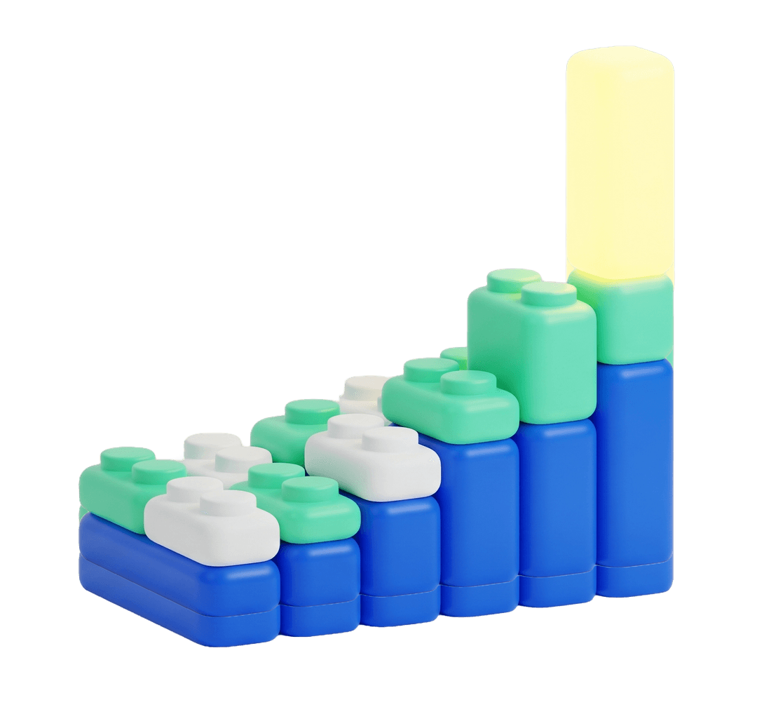 Growth blocks representing pricing tiers